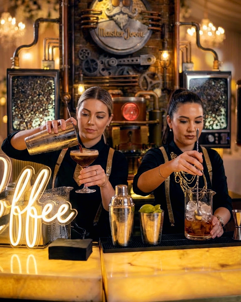 Bartenders making drinks